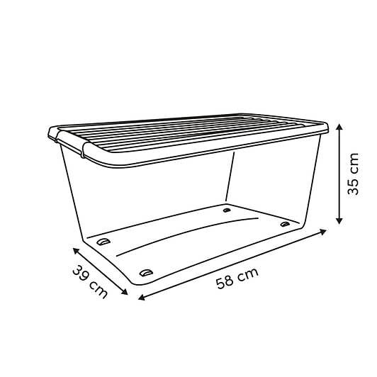 5 FIVE SIMPLY SMART - Boîte de rangement Clip'N Box rectangulaire 60L transparent - large
