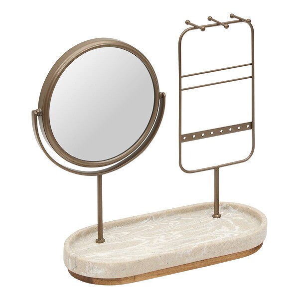 5 FIVE SIMPLY SMART - Miroir de beauté porte-bijoux Come ovale 25,5x27cm beige - large