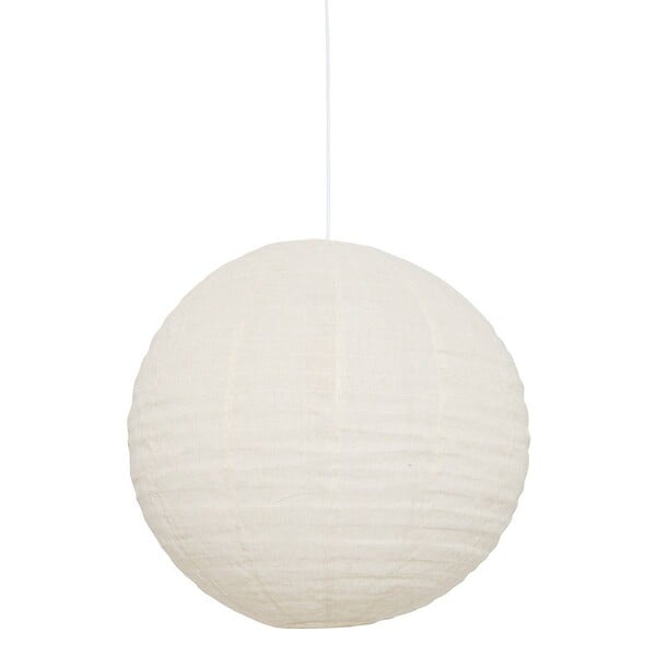 ATMOSPHERA - Lanterne boule Jordy en lin D.43cm blanc - large