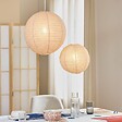 ATMOSPHERA - Lanterne boule Jordy en lin D.43cm blanc - vignette