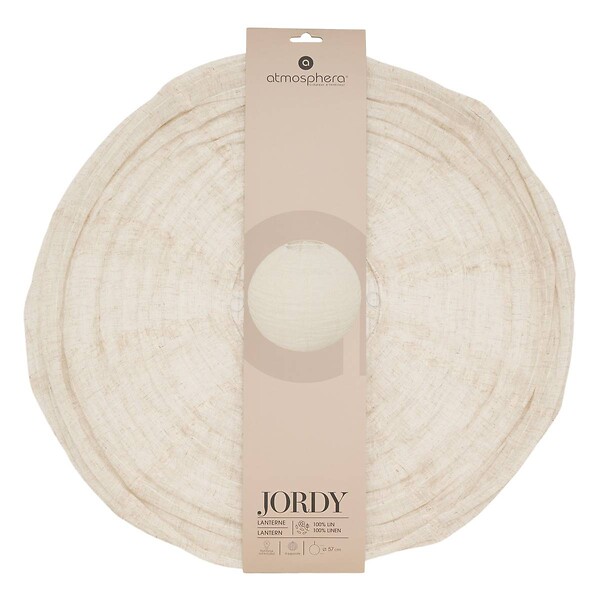 ATMOSPHERA - Lanterne boule Jordy D.57cm en lin blanc - large