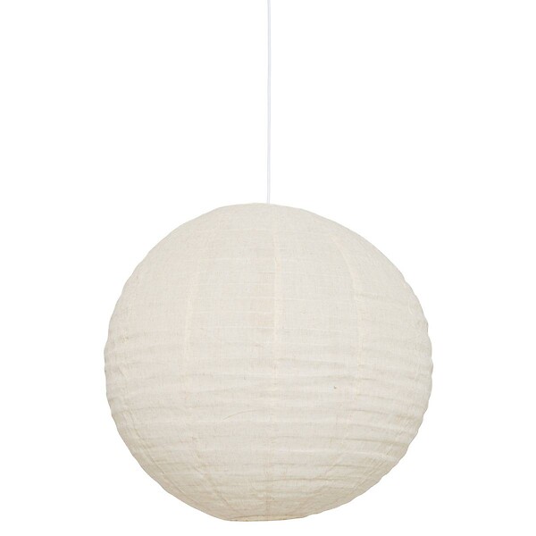 ATMOSPHERA - Lanterne boule Jordy D.57cm en lin blanc - large