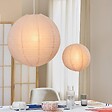 ATMOSPHERA - Lanterne boule Jordy D.57cm en lin blanc - vignette