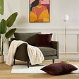 ATMOSPHERA - Coussin Arka carré 45x45cm effet fausse fourrure marron - vignette