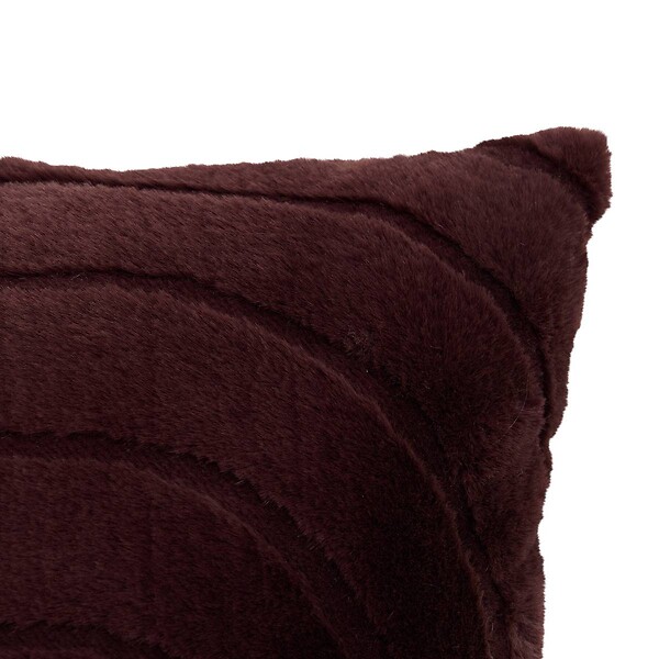 ATMOSPHERA - Coussin Arka carré 45x45cm effet fausse fourrure marron - large