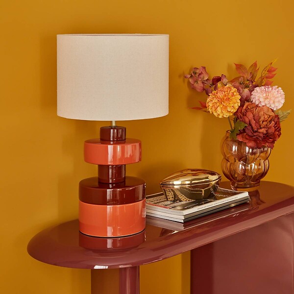 ATMOSPHERA - Lampe design Fiva cylindrique H.50cm marron - large