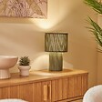 ATMOSPHERA - Lampe Jolina cylindrique H.28cm vert - vignette