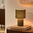 ATMOSPHERA - Lampe Jolina cylindrique H.28cm vert - vignette