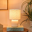 ATMOSPHERA - Lampe Kelia cylindrique H.23cm blanc - vignette