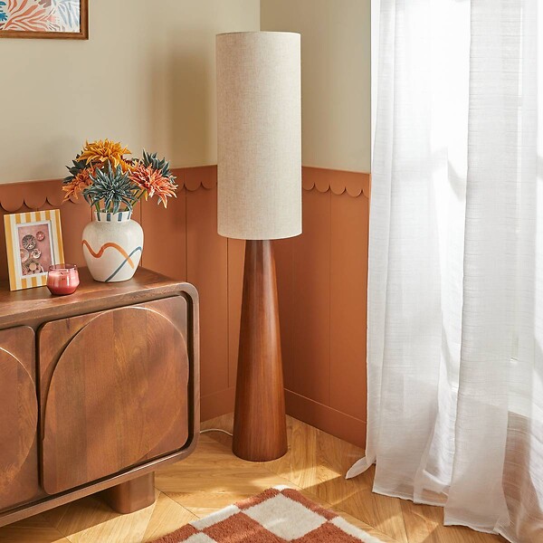 ATMOSPHERA - Lampadaire Sergio cylindrique H.150cm marron - large