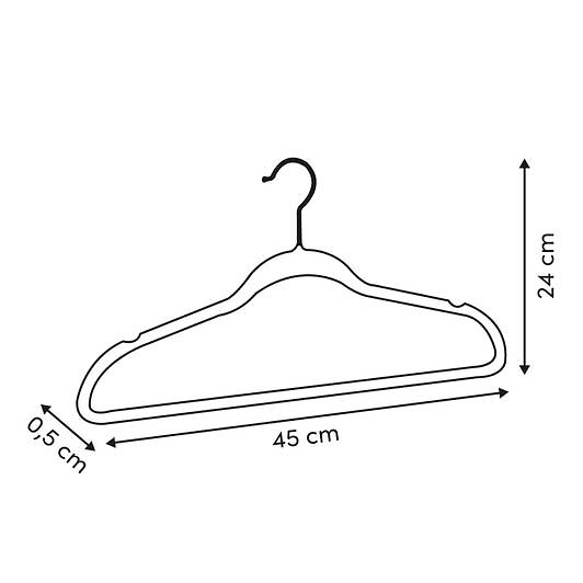 5 FIVE SIMPLY SMART - Lot de 20 cintres velours Hang'Up L.45cm - large