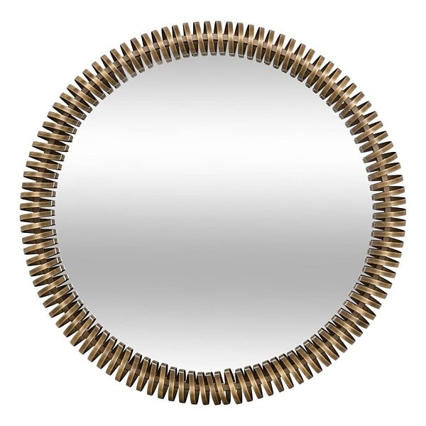ATMOSPHERA - Miroir rond Barrel D.90cm doré métallisé - large