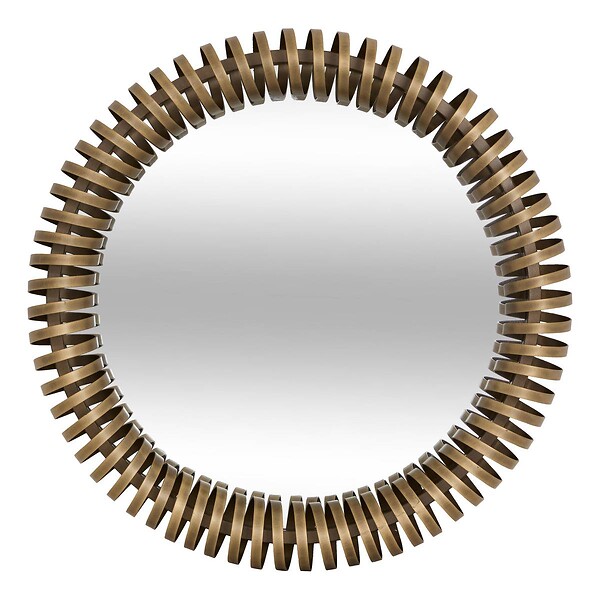 ATMOSPHERA - Miroir rond Barrel D.61cm doré métallisé - large
