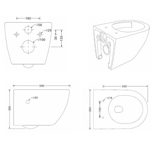 SWISS AQUA TECHNOLOGIES - Fusion WC japonais suspendu sans bride, chasse d'eau Vortex + abattant SoftClose, blanc (SATFUS11BFC) - large