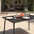OVIALA - Table de jardin en acier 120 x 70 cm 6 places noir - Palavas - vignette
