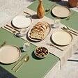 OVIALA - Table de jardin en acier 6 places 120 cm vert cactus - Palavas - vignette