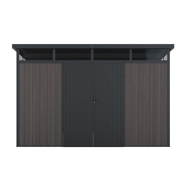 DIRECT-ABRIS - Abri de Jardin Bois Composite 7,5m2 Gris 363x223x227cm EVORA - Cabane a Outils - Local a Vélo - large