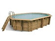 UBBINK - Piscine bois Azura 6,10 x 4,00 x 1,20 m - Liner beige - Ubbink - vignette