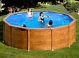 GRE - Piscine acier aspect bois Sicilia ronde 3,20 x 1,22 m - Gré - vignette