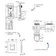 GROHE - Pack WC suspendu sans bride Start Round Ceramic  + Abattant frein de chute + Bati support mur + Plaque carré blanc alpin - vignette