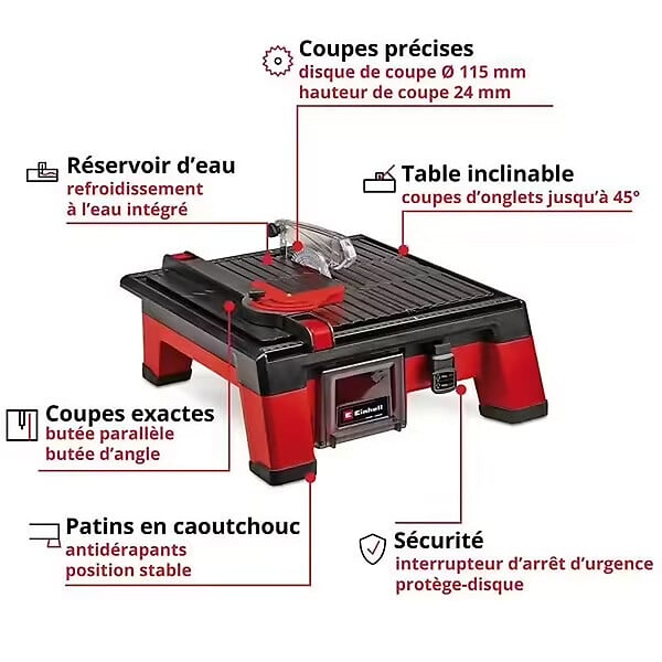 EINHELL - Coupe carrelage sans fil TE-TC 18/115 Li-Solo Einhell 4301190 - large