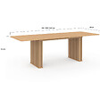 ID MARKET - Table à manger extensible rectangle JULIETTE 6-12 personnes pieds lattes tasseau bois coloris chêne 160-240 cm - vignette
