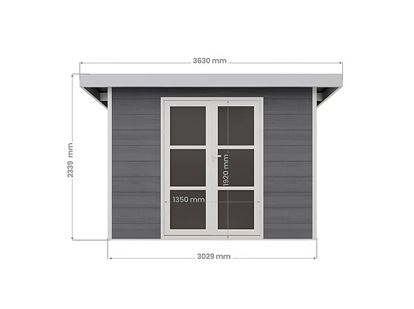 DIRECT-ABRIS - Abri de Jardin Composite ALMA - 9m2 Gris/blanc - Cabane de Jardin - large