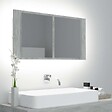 VIDAXL - vidaXL Armoire de salle de bain à miroir LED Gris béton Acrylique - vignette
