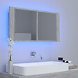 VIDAXL - vidaXL Armoire de salle de bain à miroir LED Gris béton Acrylique - vignette