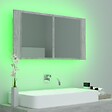 VIDAXL - vidaXL Armoire de salle de bain à miroir LED Gris béton Acrylique - vignette
