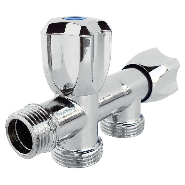 SOMATHERM FOR YOU - Robinet à clapet double sorties pour machine à laver - M1/2" - Sorties M3/4 - large