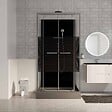 AURLANE - Cabine de douche rectangle 110x80x215cm - Portes pivotantes - Lignes grises anthracites - SCRATCHY 2 - vignette