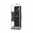 AURLANE - Cabine de douche carree 90x90x215cm - Porte pivotante - Lignes grises anthracites - SCRATCHY 2 - vignette