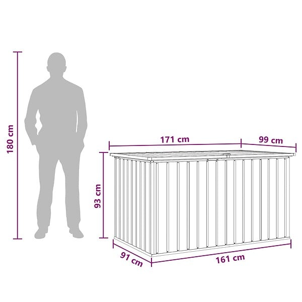 VIDAXL - vidaXL Boîte de rangement de jardin Gris 171x99x93 cm - large