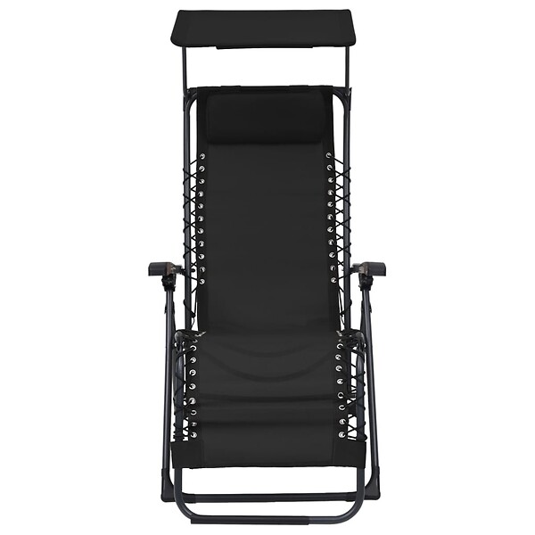 VIDAXL - vidaXL Chaises pliables de terrasse lot de 2 Textilène Noir - large