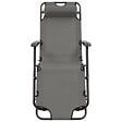 VIDAXL - vidaXL Chaises longues pliables 2 pcs avec repose-pied Acier Gris - vignette