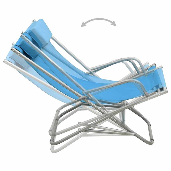 VIDAXL - vidaXL Chaises à bascule lot de 2 Acier Bleu - large