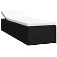 VIDAXL - vidaXL Chaises longues de jardin table à thé 3 pcs Résine tressée Noir - vignette