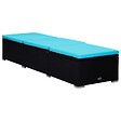 VIDAXL - vidaXL Chaises longues de jardin table à thé 3 pcs Résine tressée Noir - vignette