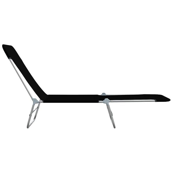 VIDAXL - vidaXL Chaises longues pliables lot de 2 Acier et tissu Noir - large