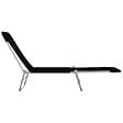 VIDAXL - vidaXL Chaises longues pliables lot de 2 Acier et tissu Noir - vignette