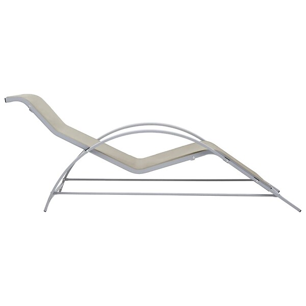VIDAXL - vidaXL Chaises longues lot de 2 avec table Aluminium Crème - large