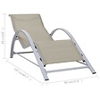 VIDAXL - vidaXL Chaises longues lot de 2 avec table Aluminium Crème - vignette