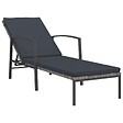 VIDAXL - vidaXL Chaises longues lot de avec table Résine tressée Gris - vignette