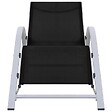 VIDAXL - vidaXL Chaises longues lot de 2 avec table aluminium noir - vignette