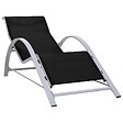 VIDAXL - vidaXL Chaises longues lot de 2 avec table aluminium noir - vignette