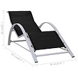 VIDAXL - vidaXL Chaises longues lot de 2 avec table aluminium noir - vignette