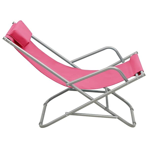 VIDAXL - vidaXL Chaises à bascule lot de 2 Acier Rose - large