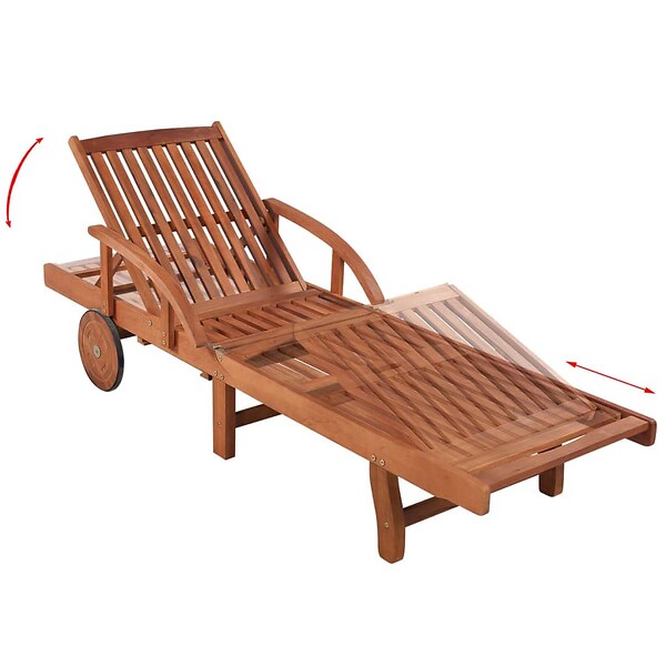 VIDAXL - vidaXL Chaises longues lot de 2 avec table Bois d'acacia solide - large