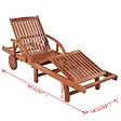 VIDAXL - vidaXL Chaises longues lot de 2 avec table Bois d'acacia solide - vignette